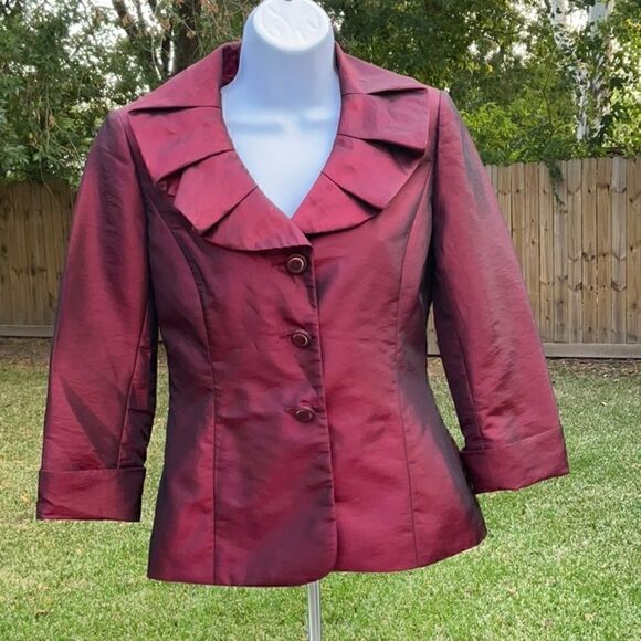 Alex Marie Jackets & Blazers - Alex Marie Burgundy Iridescent Formal Jacket, Size-2